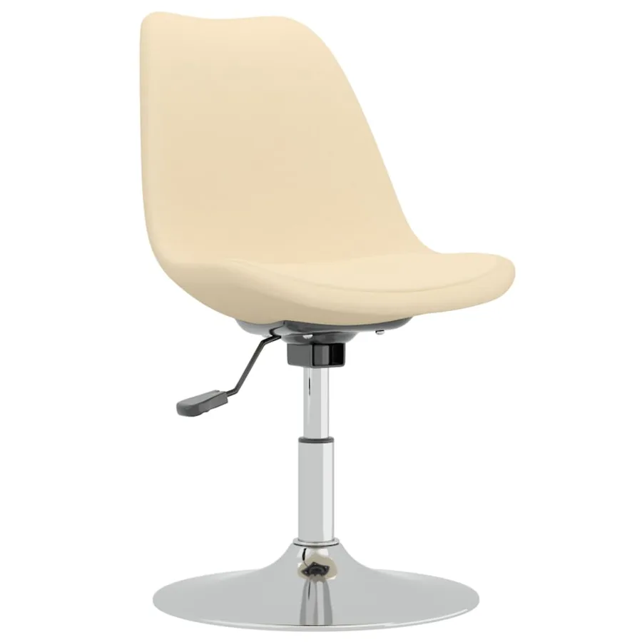 Chaises pivotantes à manger lot de 4 Crème Tissu - 3