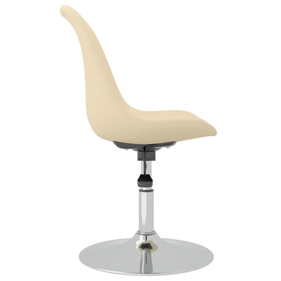 Chaises pivotantes à manger lot de 4 Crème Tissu - 5