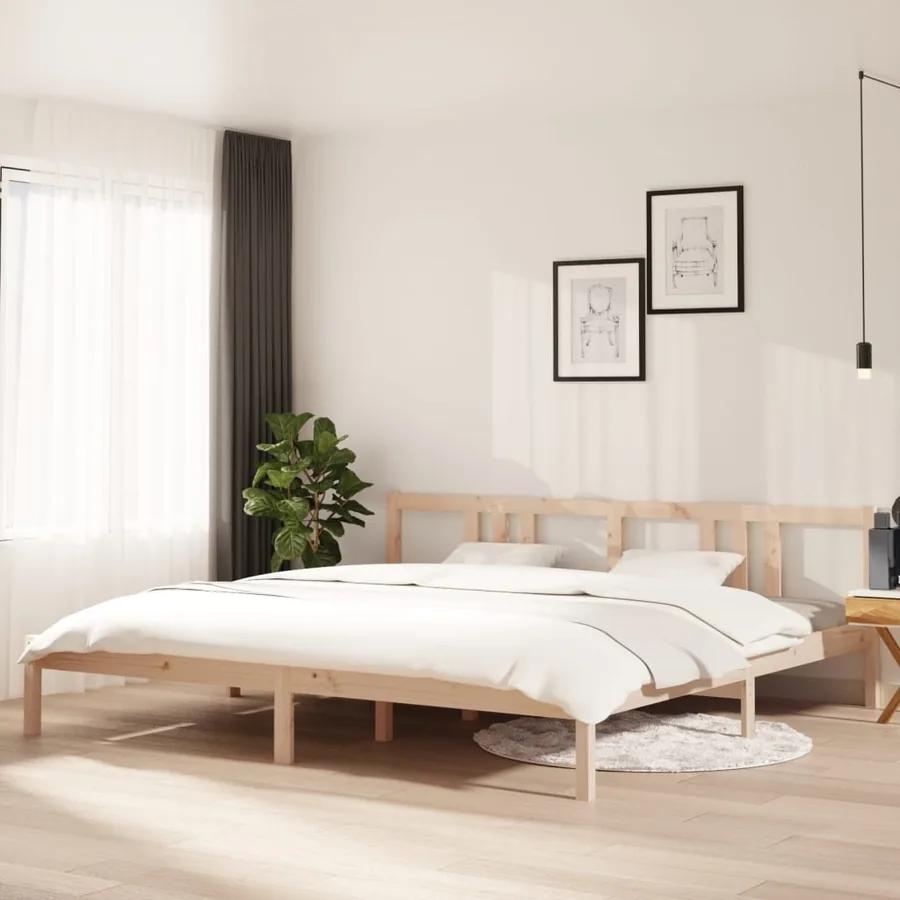 Cadre de lit sans matelas bois massif 200x200 cm