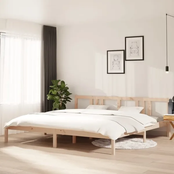 Cadre de lit sans matelas bois massif 200x200 cm