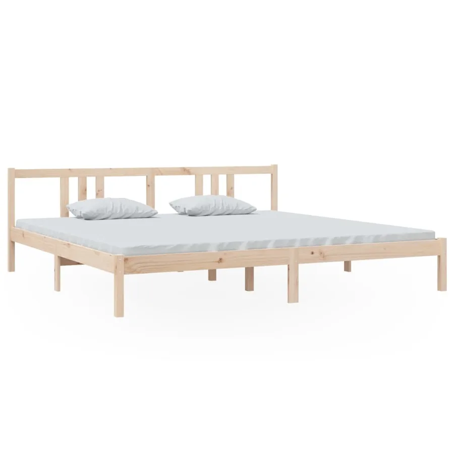 Cadre de lit sans matelas bois massif 200x200 cm - 2