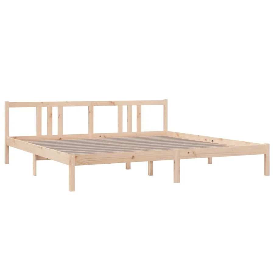 Cadre de lit sans matelas bois massif 200x200 cm - 3