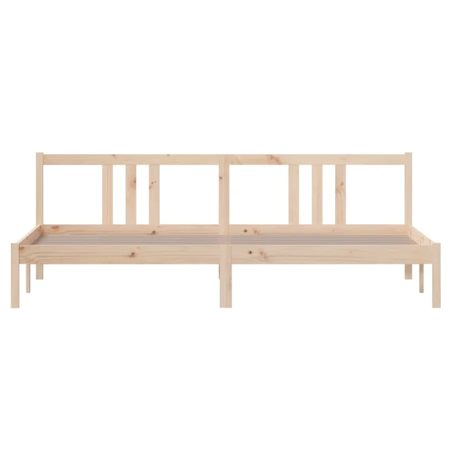 Cadre de lit sans matelas bois massif 200x200 cm - 4