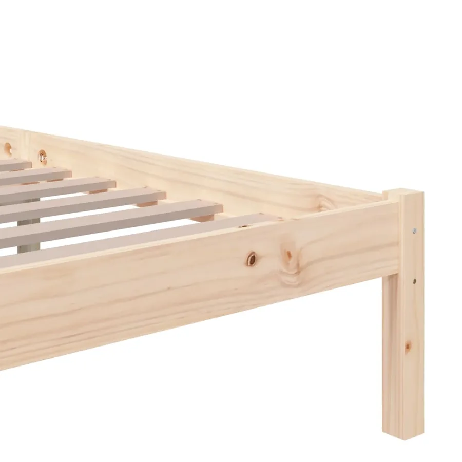 Cadre de lit sans matelas bois massif 200x200 cm - 6