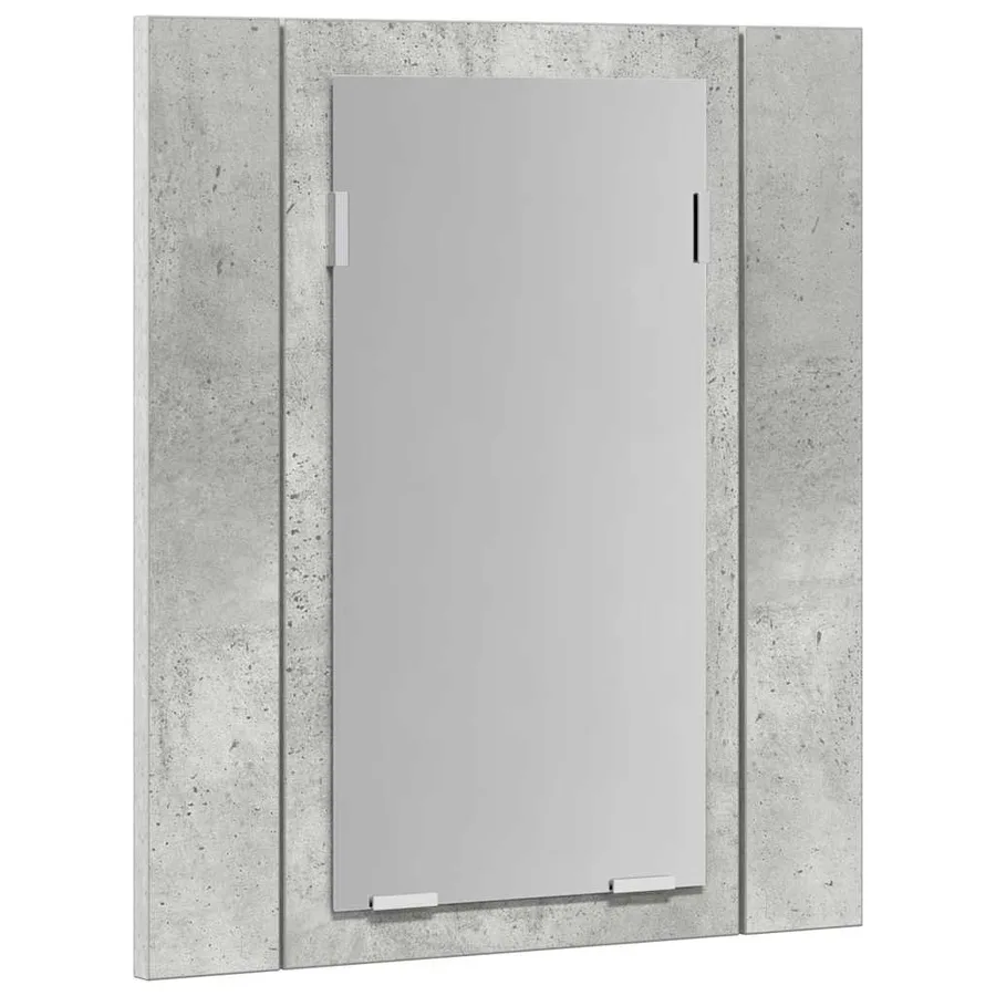 Armoire de salle de bain à miroir LED Gris béton Acrylique - 8