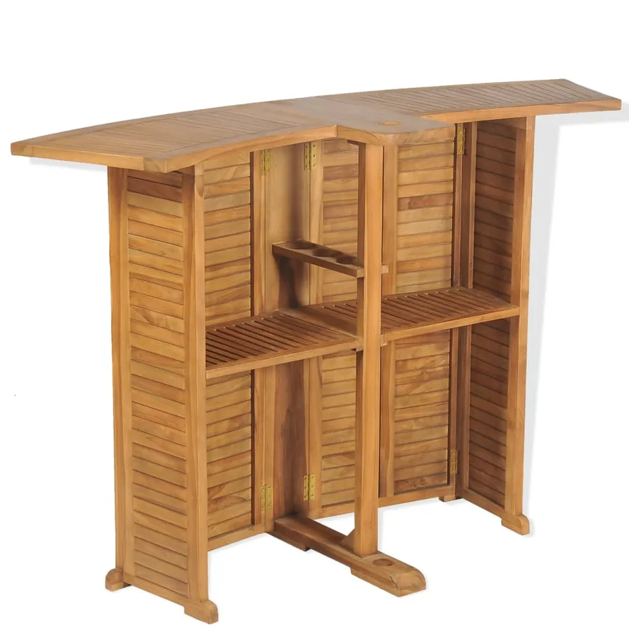 Table pliable de bar 155x53x105 cm Bois de teck solide - 6