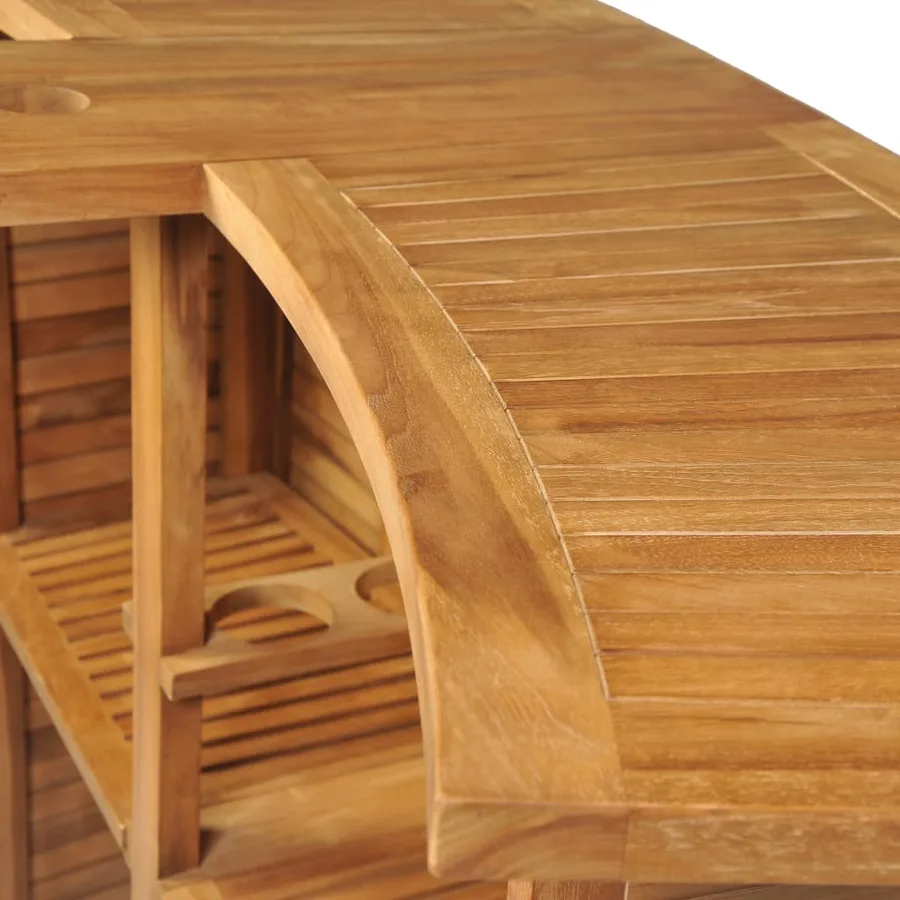 Table pliable de bar 155x53x105 cm Bois de teck solide - 7