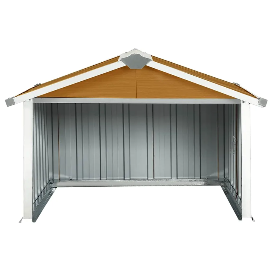 Abri pour robot de jardin 92x97x63 cm Acier galvanisé Marron - 4