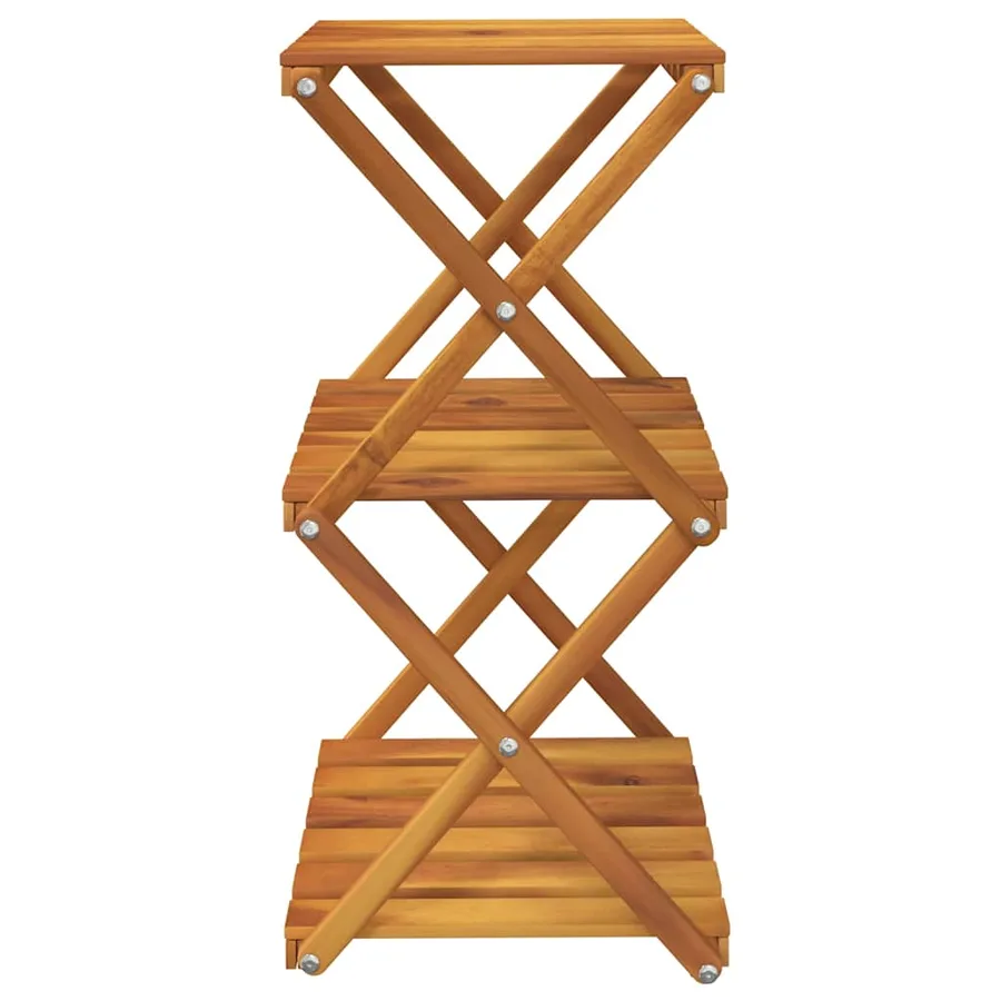 Étagère pliable à 3 niveaux Marron 43x31x63 cm Bois d'acacia - 5
