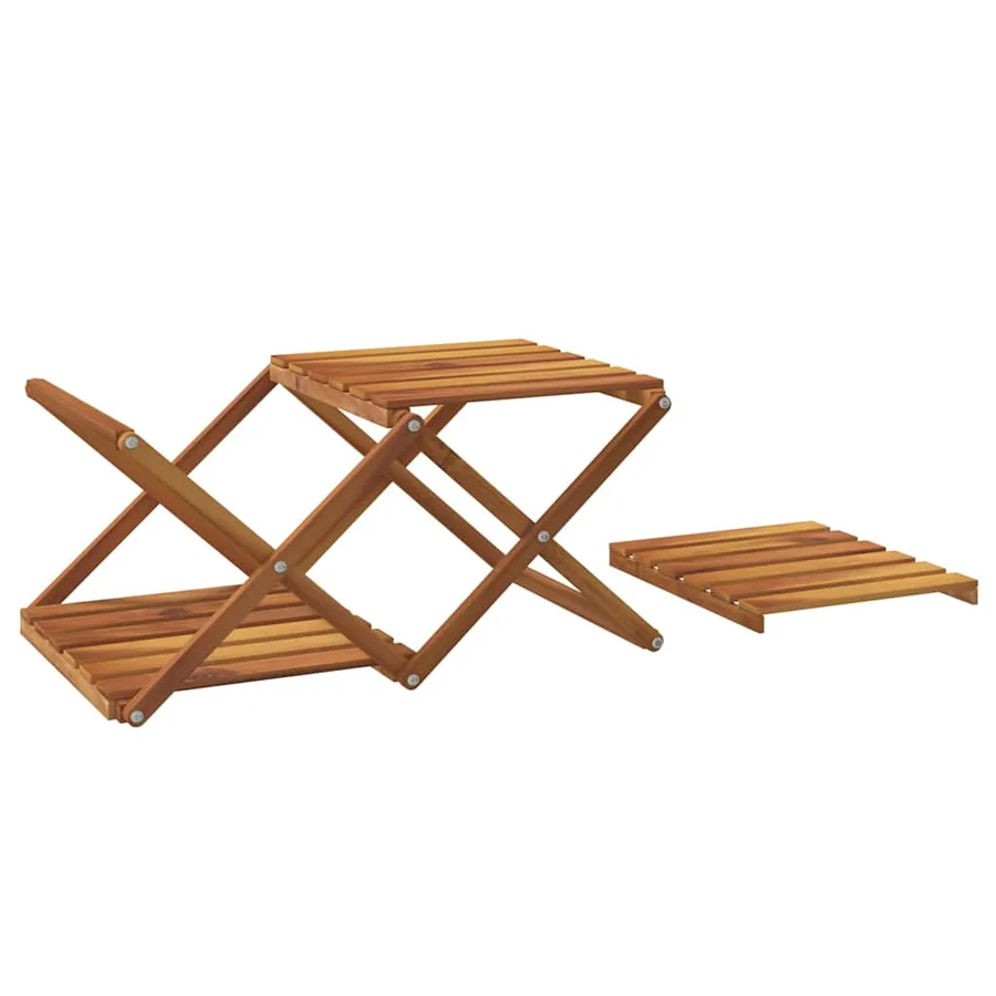 Étagère pliable à 3 niveaux Marron 43x31x63 cm Bois d'acacia - 6