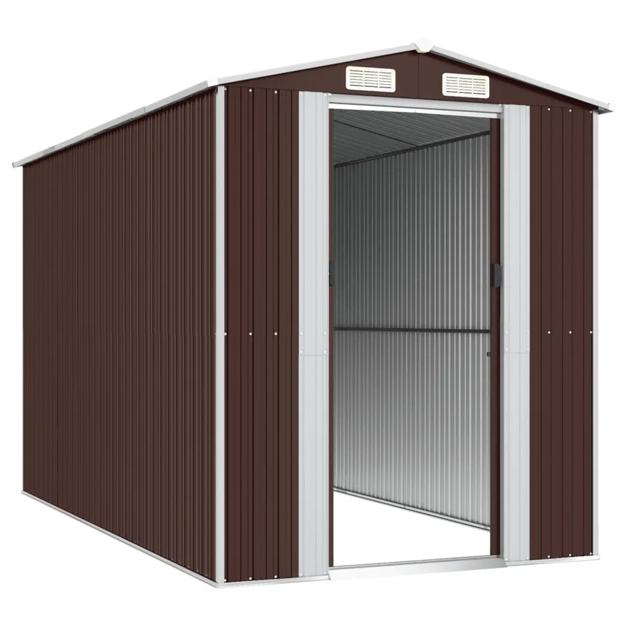 Abri de jardin Marron foncé 192x357x223 cm Métal galvanisé - 4