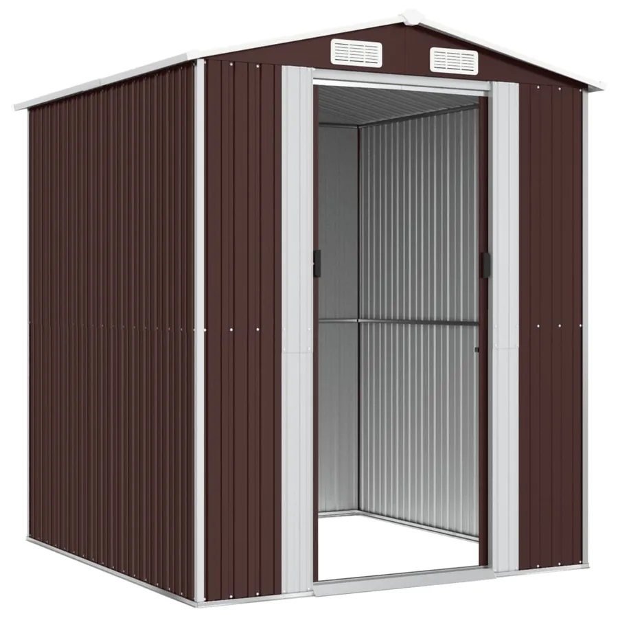 Abri de jardin Marron foncé 192x191x223 cm Métal galvanisé - 4