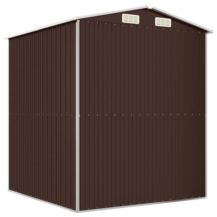 Abri de jardin Marron foncé 192x191x223 cm Métal galvanisé - 6