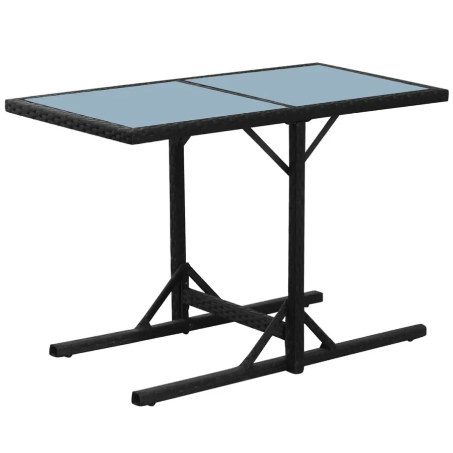 Ensemble de bistro 3 pcs avec coussins résine tressée noir - 7