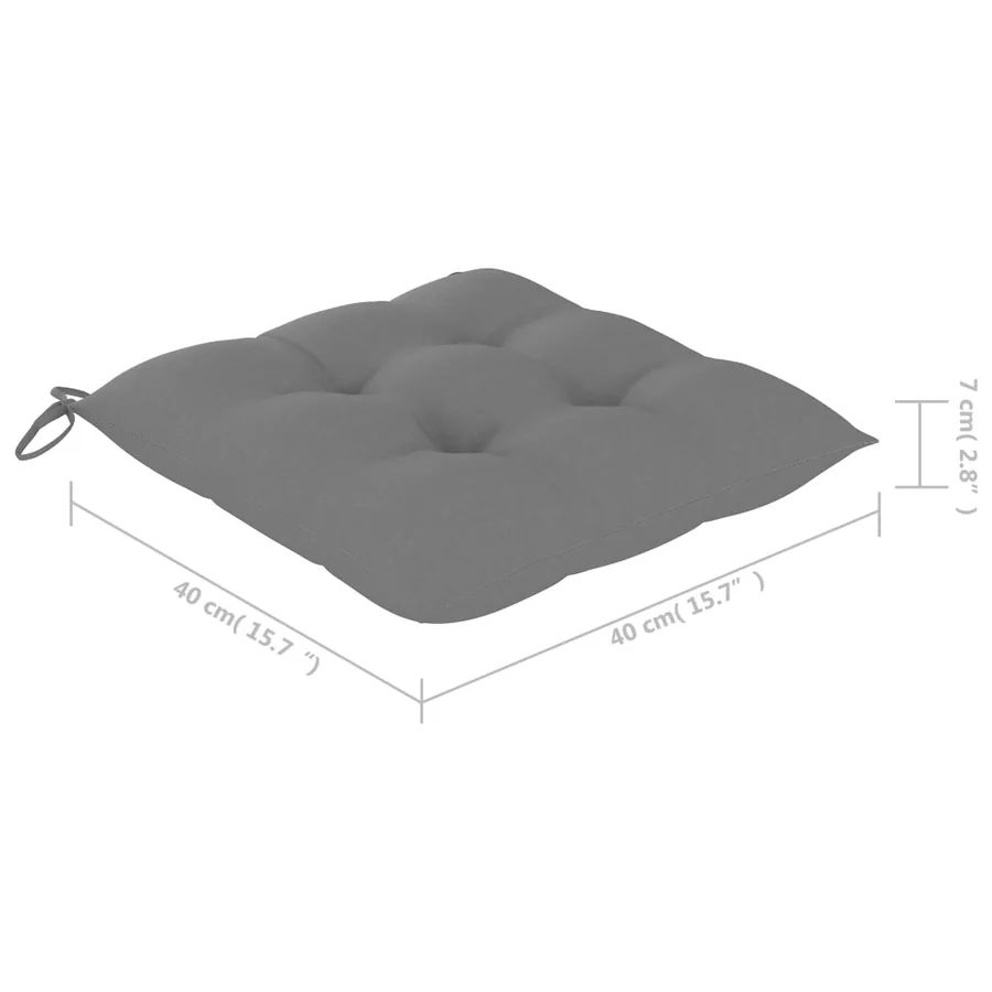 Chaises pliables de jardin lot de 2 avec coussins Bambou - 12