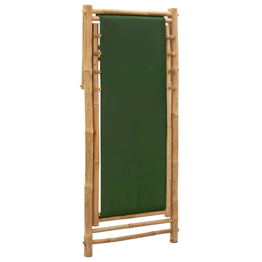 Chaise de terrasse Bambou et toile Vert - 6