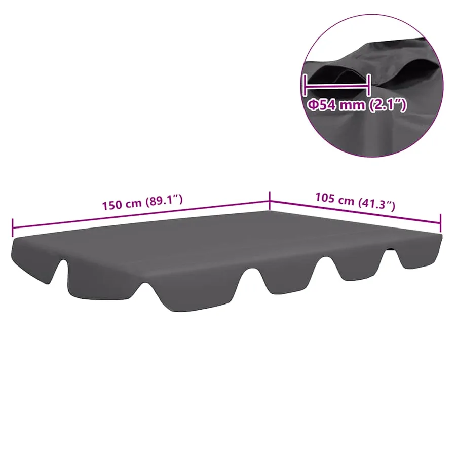 Toit rechange balançoire anthracite 150/130x105/70 cm - 7