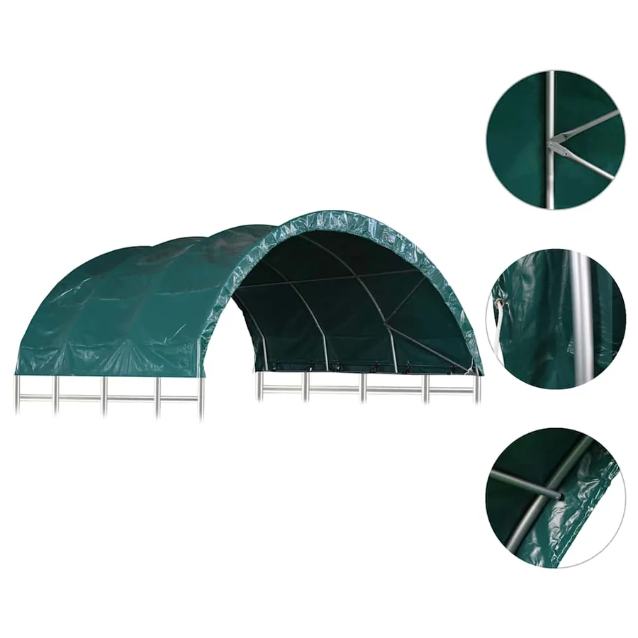 Tente pour bétail PVC 3,7x3,7 m Vert - 4