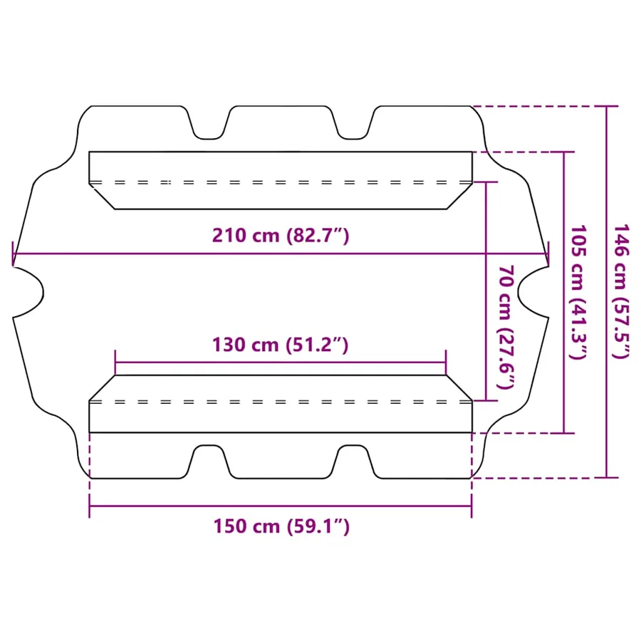 Toit de rechange de balançoire marron 150/130x105/70 cm - 8