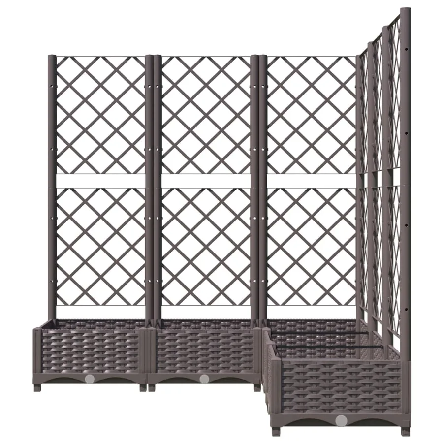 Jardinière avec treillis Marron 120x120x121,5 cm PP - 4