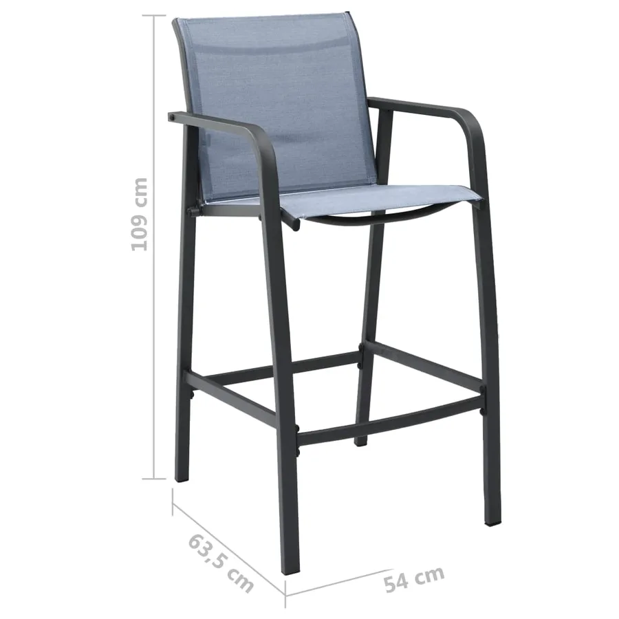 Ensemble de bar de jardin 7 pcs Noir et gris - 4
