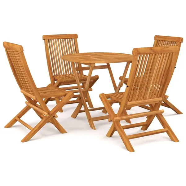 Ensemble à manger de jardin 5 pcs Bois de teck massif