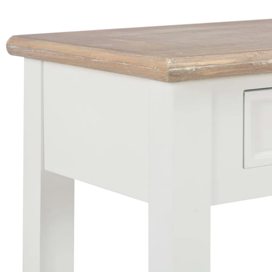 Table console Blanc 110x35x80 cm Bois - 6