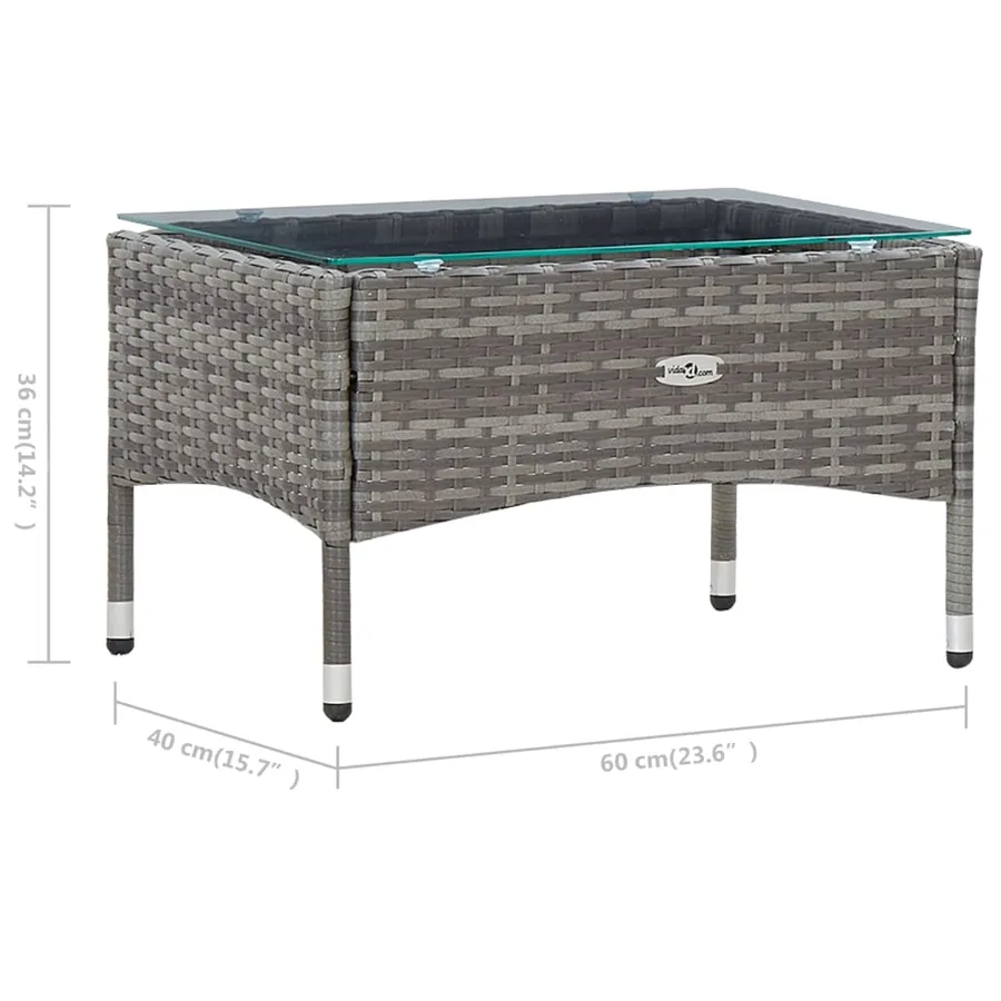 Salon de jardin 4 pcs avec coussins résine tressée gris - 14