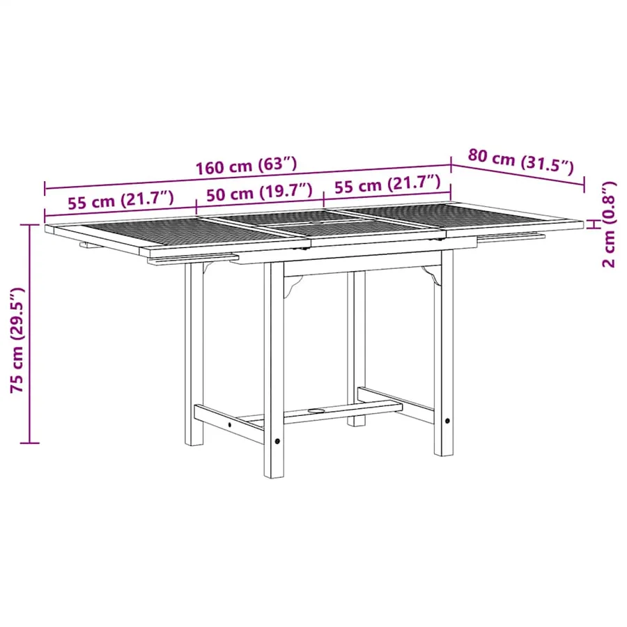 Ensemble à manger de jardin 5 pcs Bois de teck massif - 12