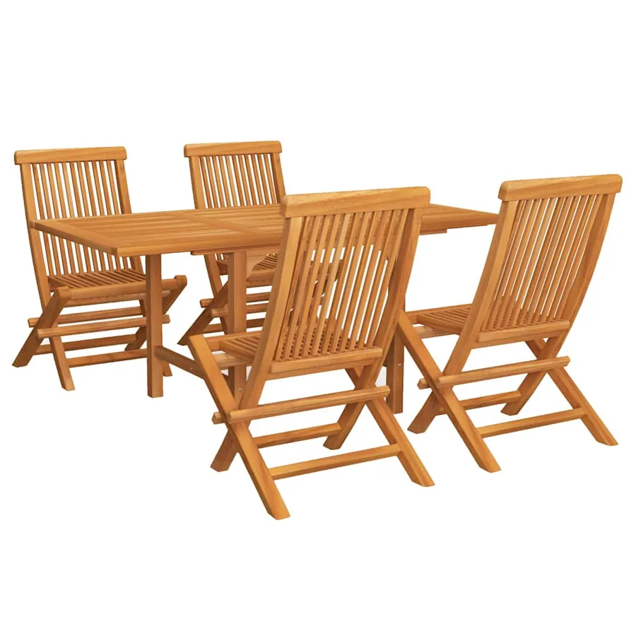 Ensemble à manger de jardin 5 pcs Bois de teck massif - 2