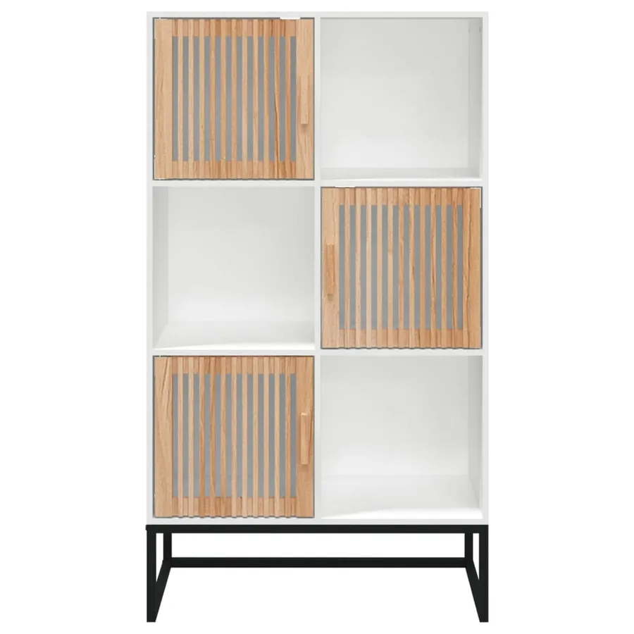 Buffet haut blanc 70x35x125 cm bois d'ingénierie - 5