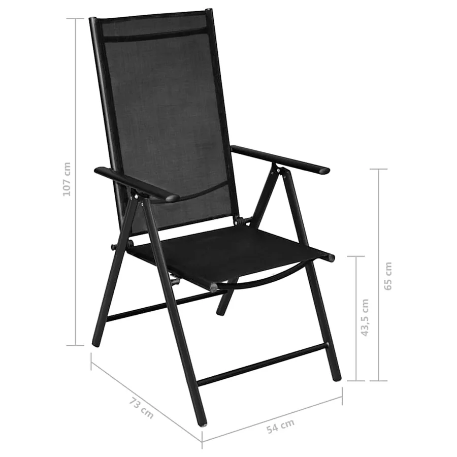 Ensemble à manger de jardin 5 pcs aluminium noir - 10