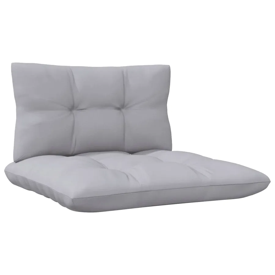 Salon de jardin 8 pcs avec coussins gris Bois de pin - 5