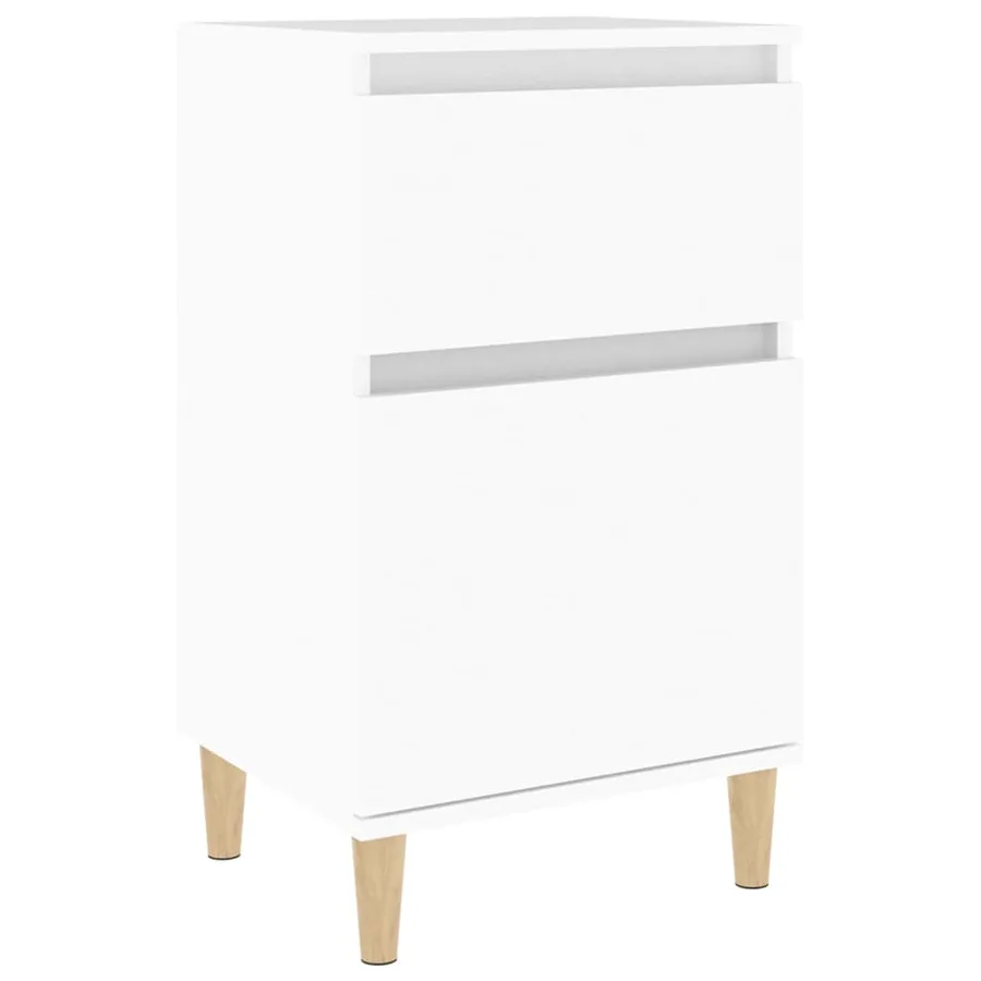 Table de chevet blanc 40x35x70 cm - 2