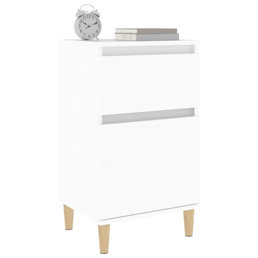 Table de chevet blanc 40x35x70 cm - 4