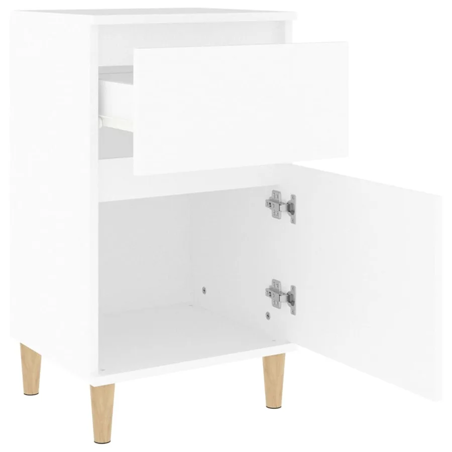 Table de chevet blanc 40x35x70 cm - 8