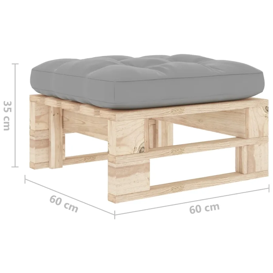 Pouf palette de jardin bois de pin imprégné - 5