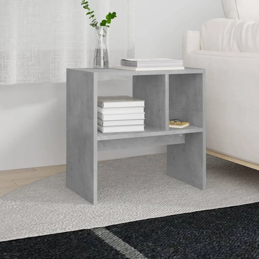 Table d'appoint Gris béton 50x30x50 cm Bois d’ingénierie - 4