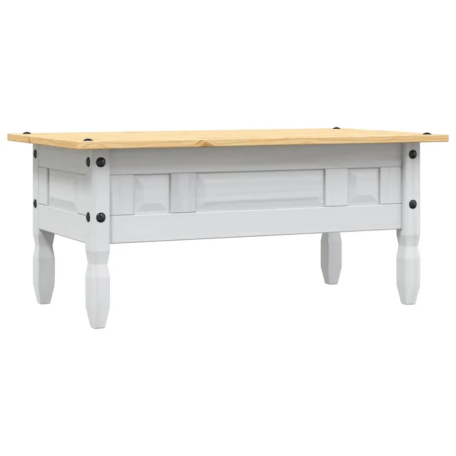 Table basse Pin mexicain Gamme Corona Blanc 100x55x44 cm - 6