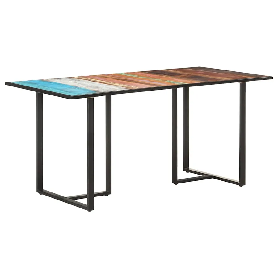 Table de salle à manger 160 cm Bois de récupération massif - 10