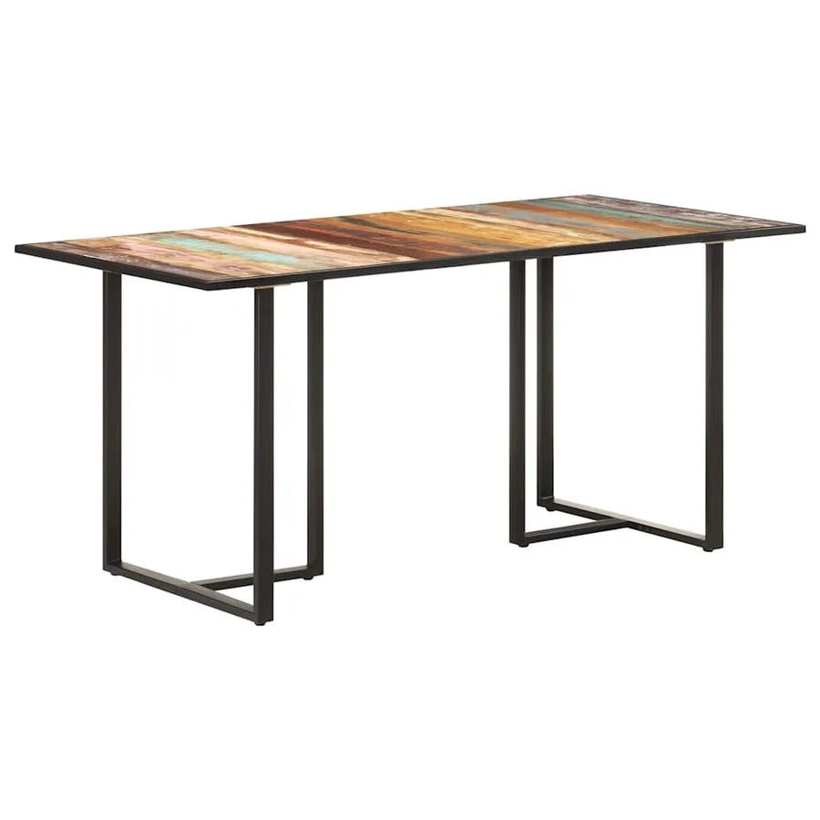 Table de salle à manger 160 cm Bois de récupération massif - 8