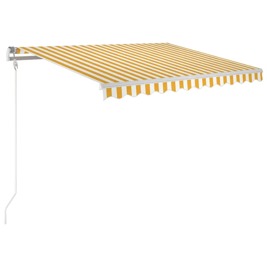 Auvent manuel rétractable 350x250 cm Jaune et blanc - 2