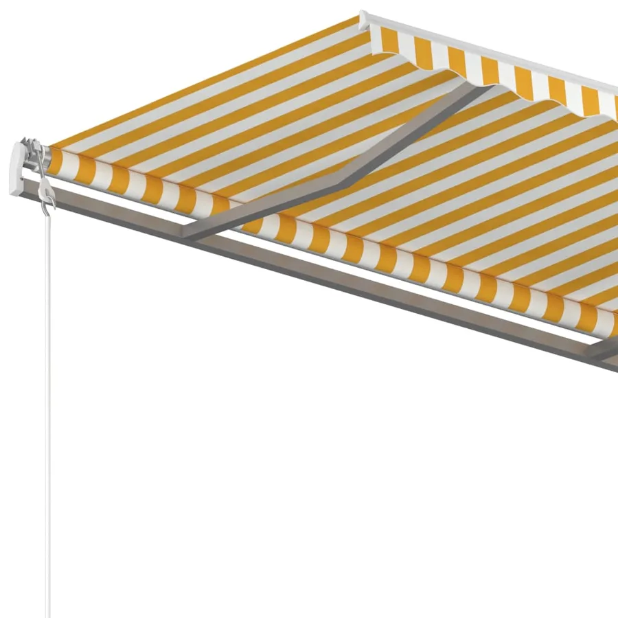Auvent manuel rétractable 350x250 cm Jaune et blanc - 5