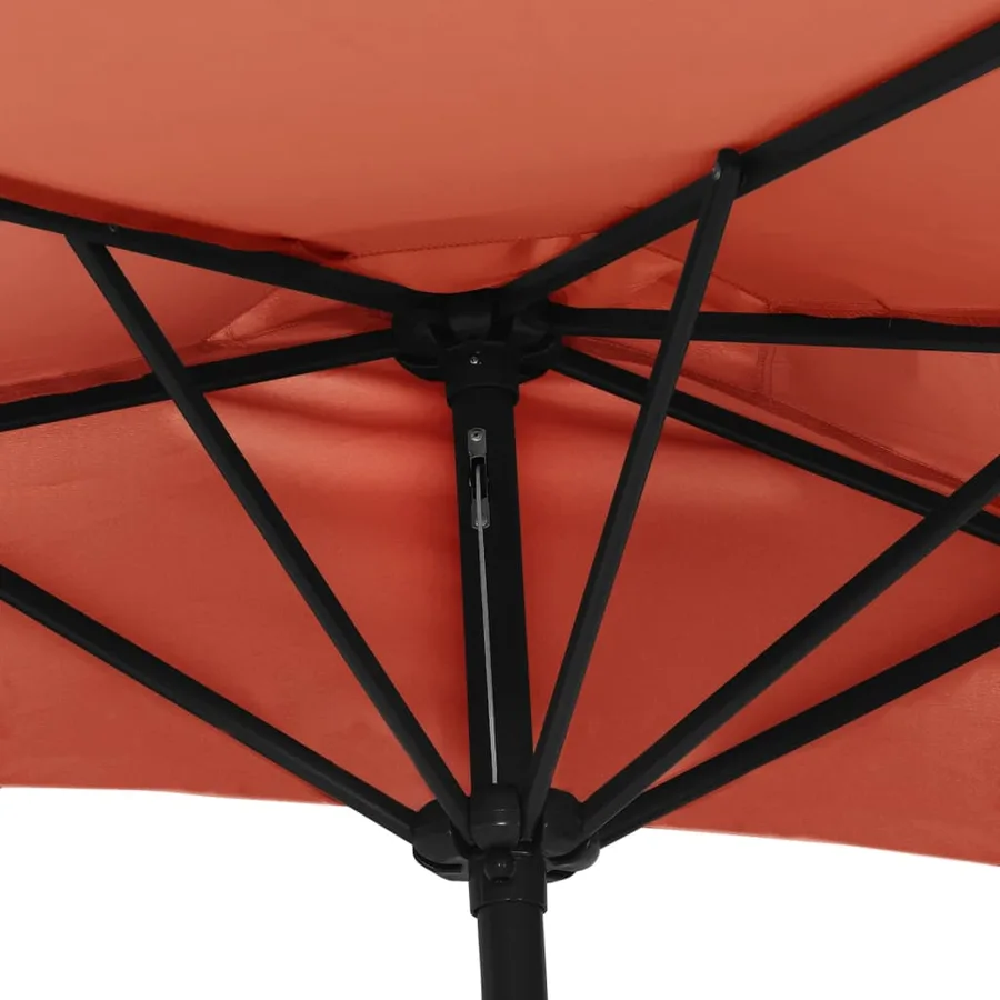 Parasol de balcon et mât en aluminium Terre cuite 300x155x223cm - 6