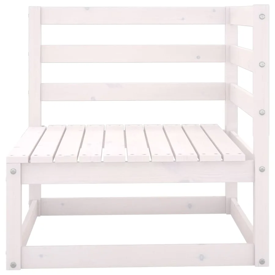 Salon de jardin 6 pcs Blanc Bois de pin massif - 5