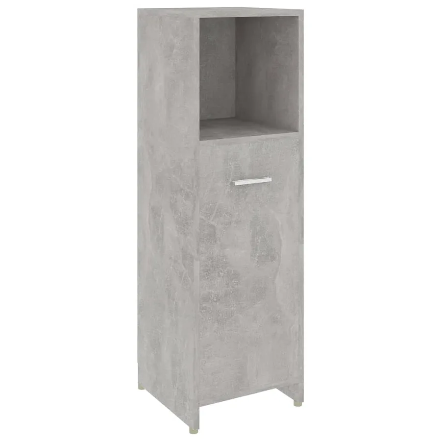 Armoire de salle de bain Gris béton 30x30x95 cm Bois ingénierie - 2