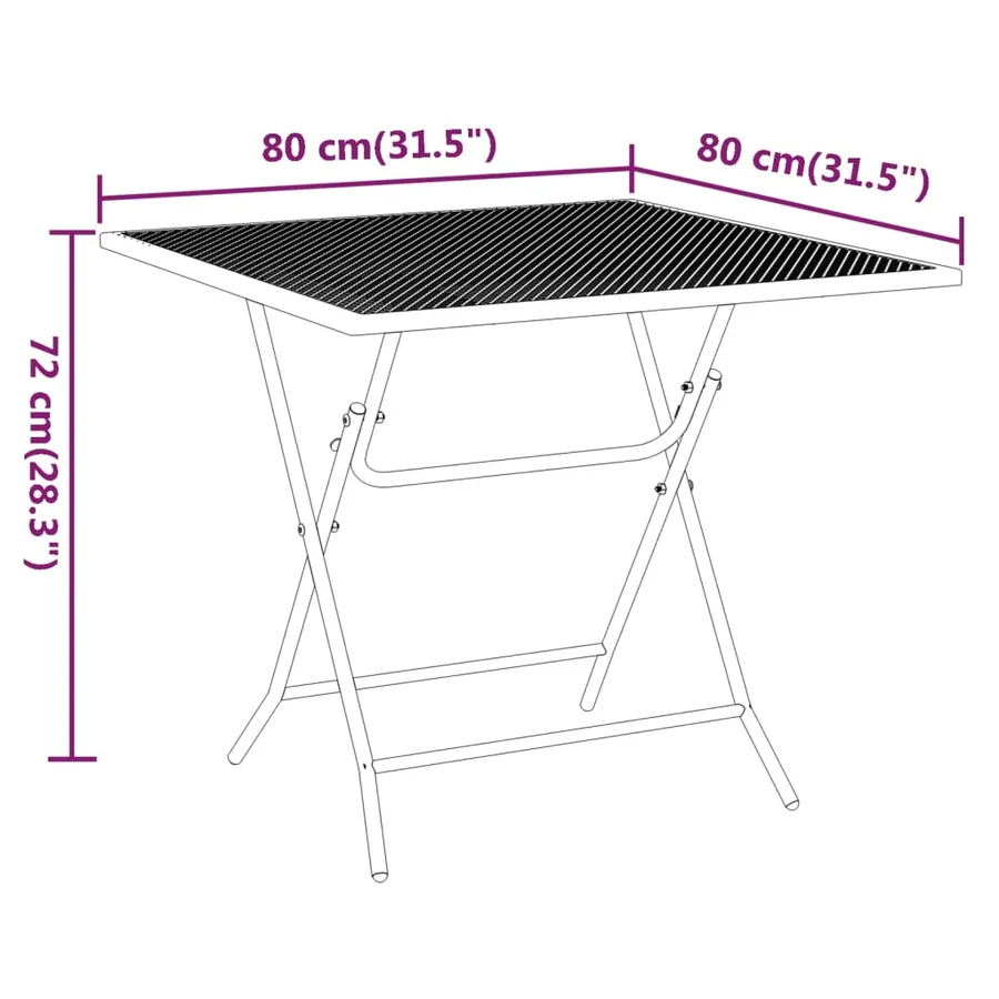 Ensemble à manger de jardin 3 pcs Maille Métal Anthracite - 11
