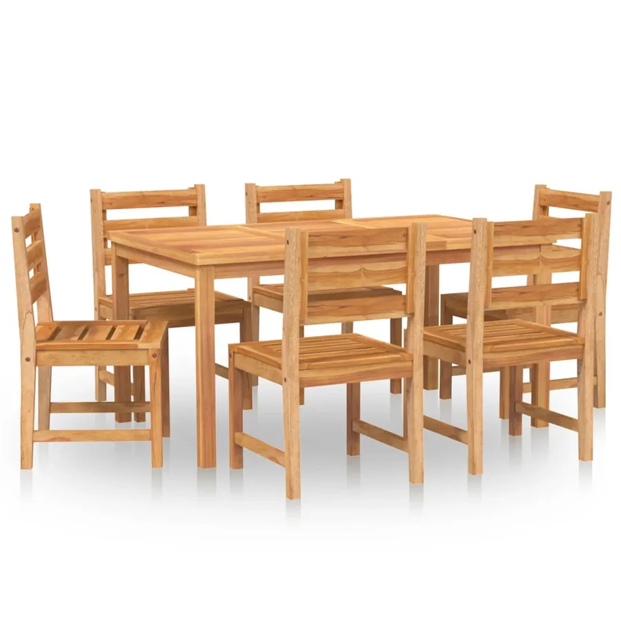 Ensemble à manger de jardin 7 pcs Bois de teck solide - 2