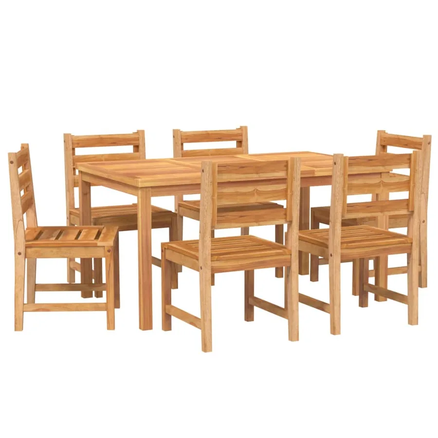 Ensemble à manger de jardin 7 pcs Bois de teck solide - 3
