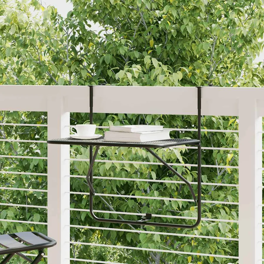Table de balcon Noir 60x40 cm Acier